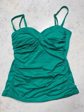 Apt. 9 Teal Green Ruched Tankini Top